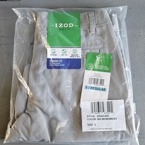 NWT IZOD Golf Straight Fit Youth kid Shorts 5‎ Regular Casual Dress Lounge Gray